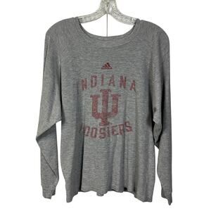 Indiana Hoosiers Top IU Waffle Knit Top Adidas Gray L (14/16) See Measurements